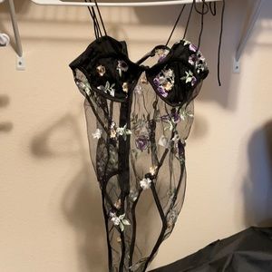 Zaful floral bodysuit in a size small